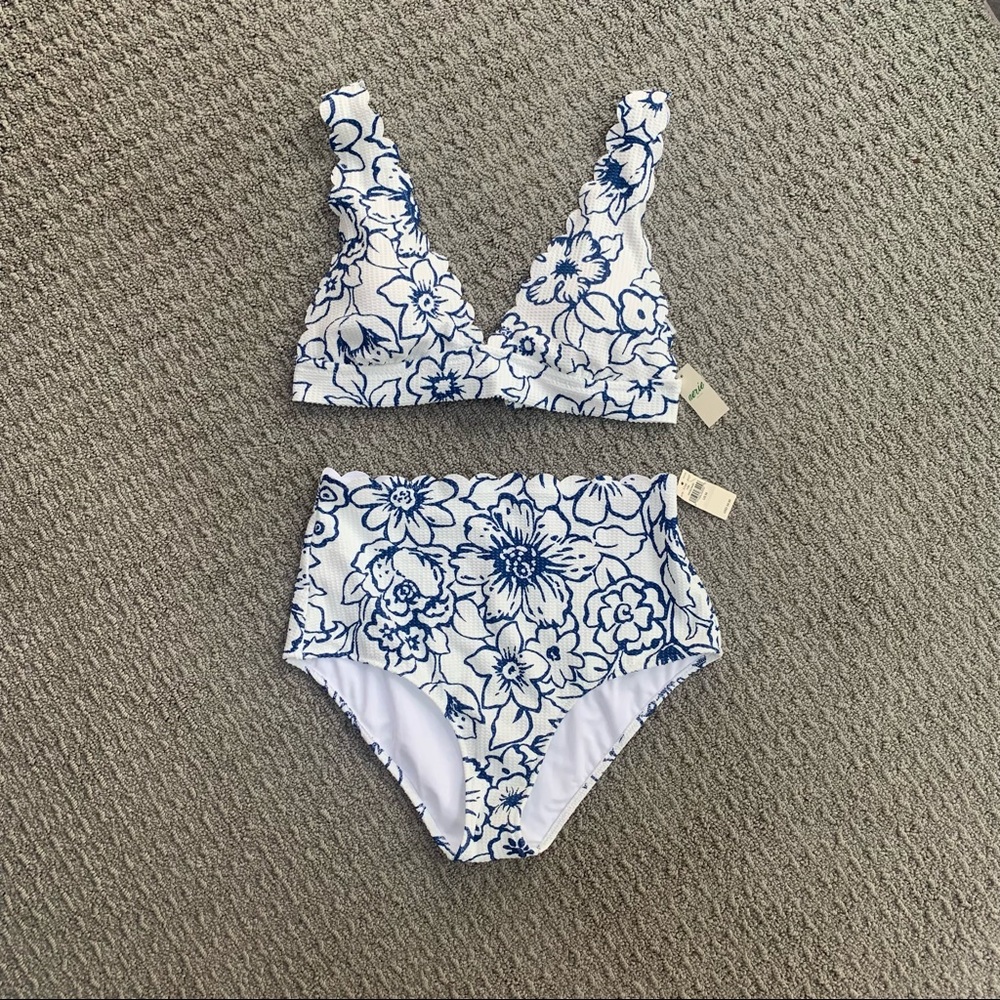 NWT - Aerie Bikini Set - Blue and White